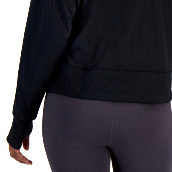 ID Ideology Women Flex Stretch Quick Dry Long Sleeve Solid Techy Hoodie XS Black - Picture 6 of 10